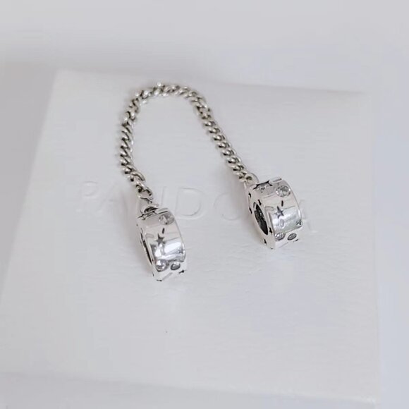 Pandora Stars & Galaxy Safety Chain S925 Sterling Silver with box - Picture 3 of 7